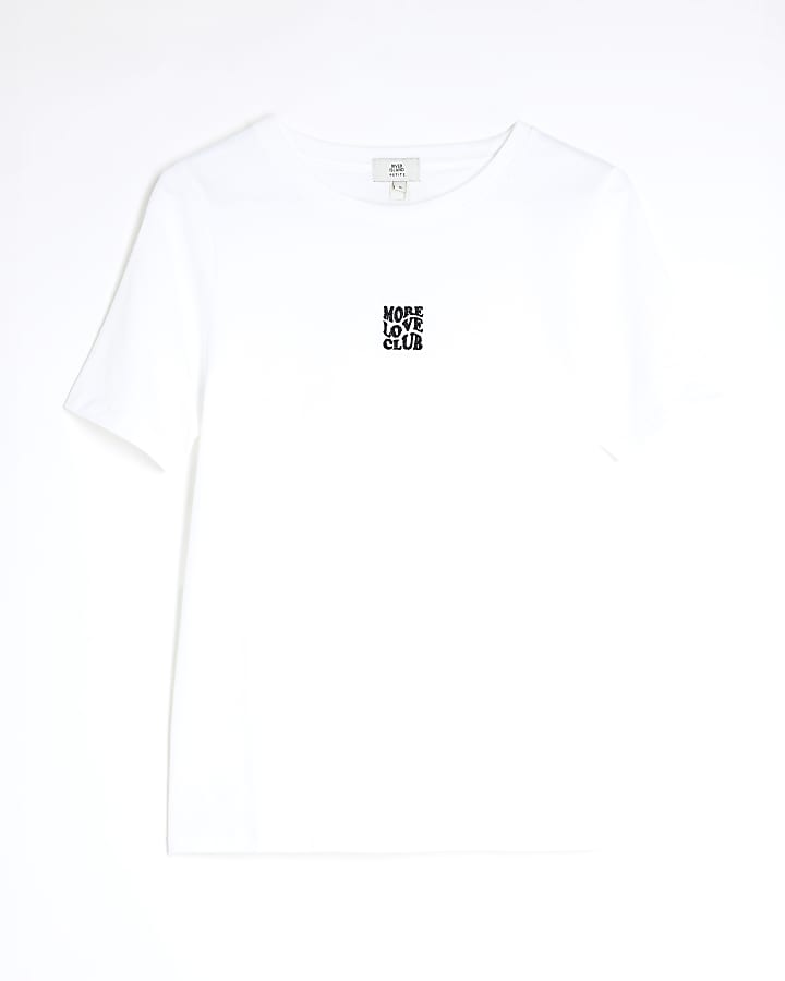 Petite White More Love Club T-Shirt