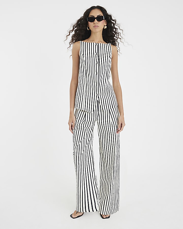 Cream Striped Waistcoat