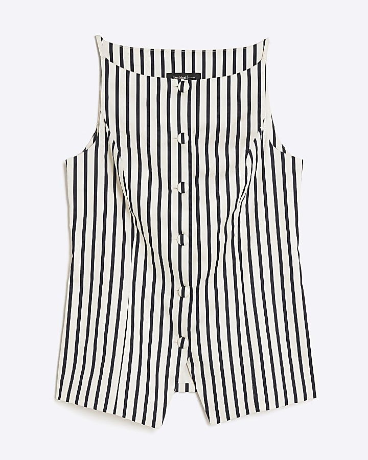Cream Striped Waistcoat