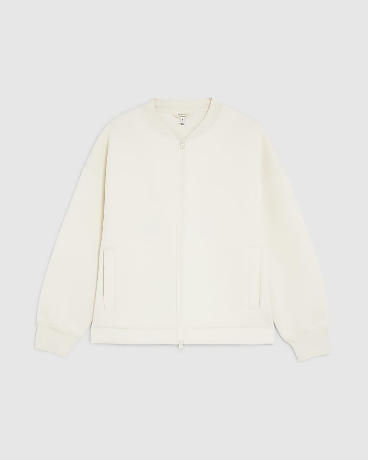 Beige Premium Long Sleeve Zip Jacket