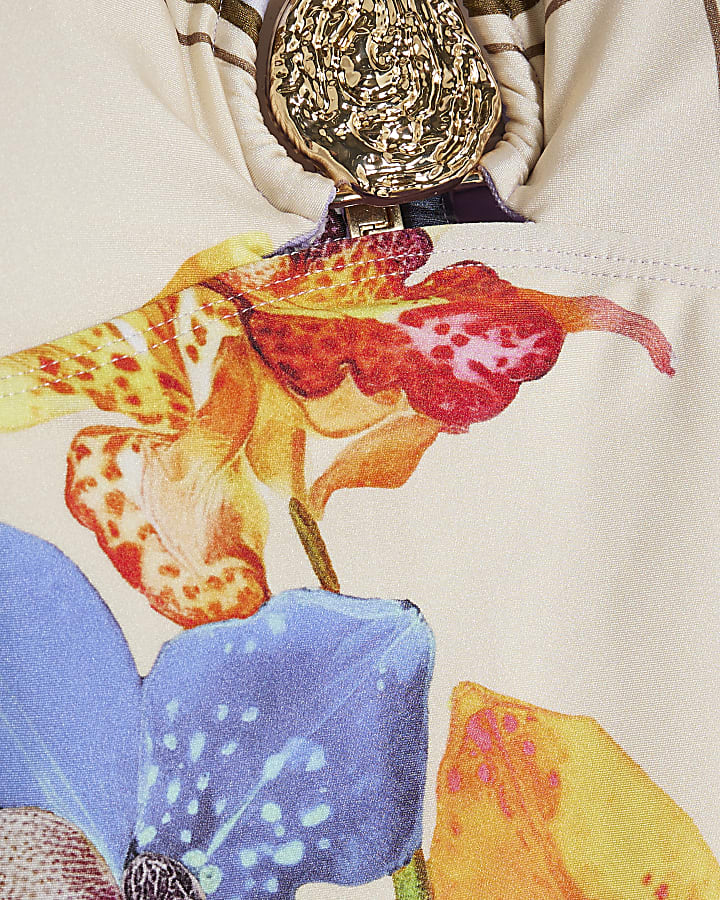 Multi Colour Tropical Print Swimsuit