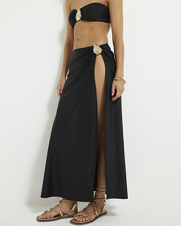 Black Black Hardware Maxi Sarong