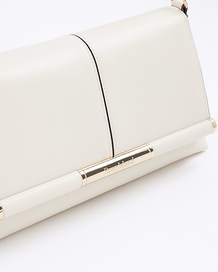 Cream Bar Front Clutch Bag