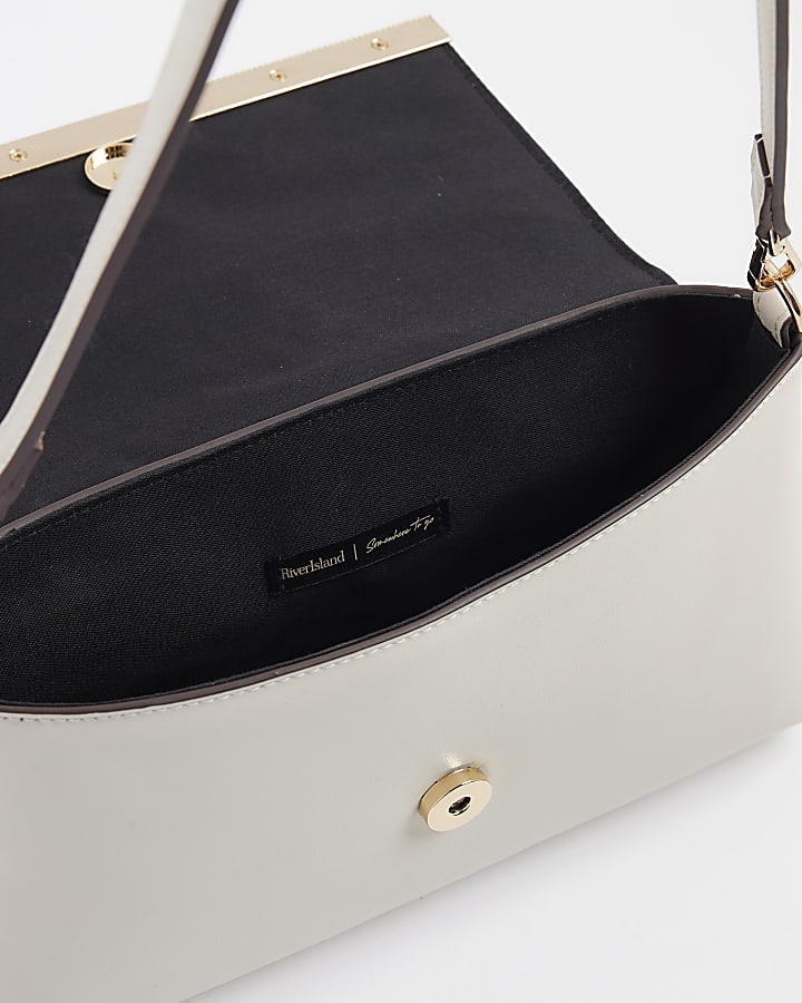 Cream Bar Front Clutch Bag