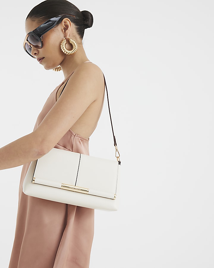Cream Bar Front Clutch Bag