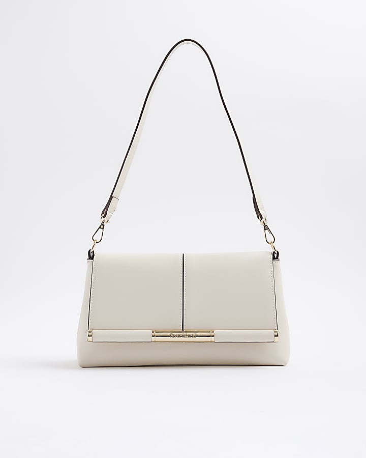 Cream Bar Front Clutch Bag