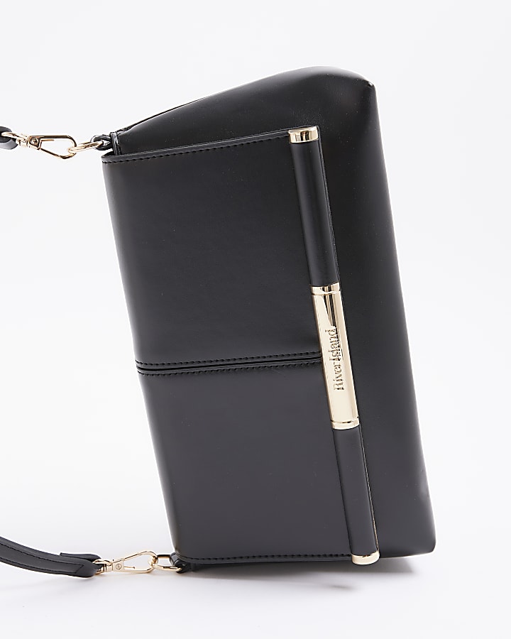 Black Bar Front Clutch Bag