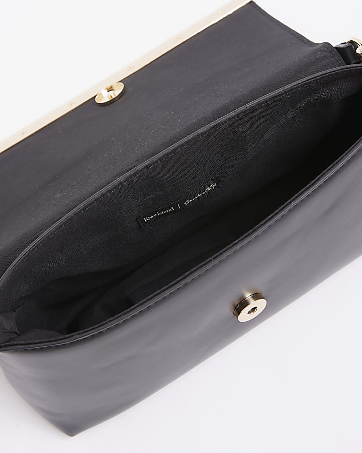 Black Bar Front Clutch Bag