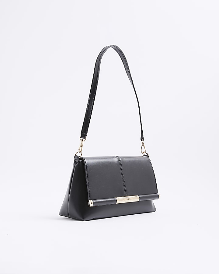 Black Bar Front Clutch Bag
