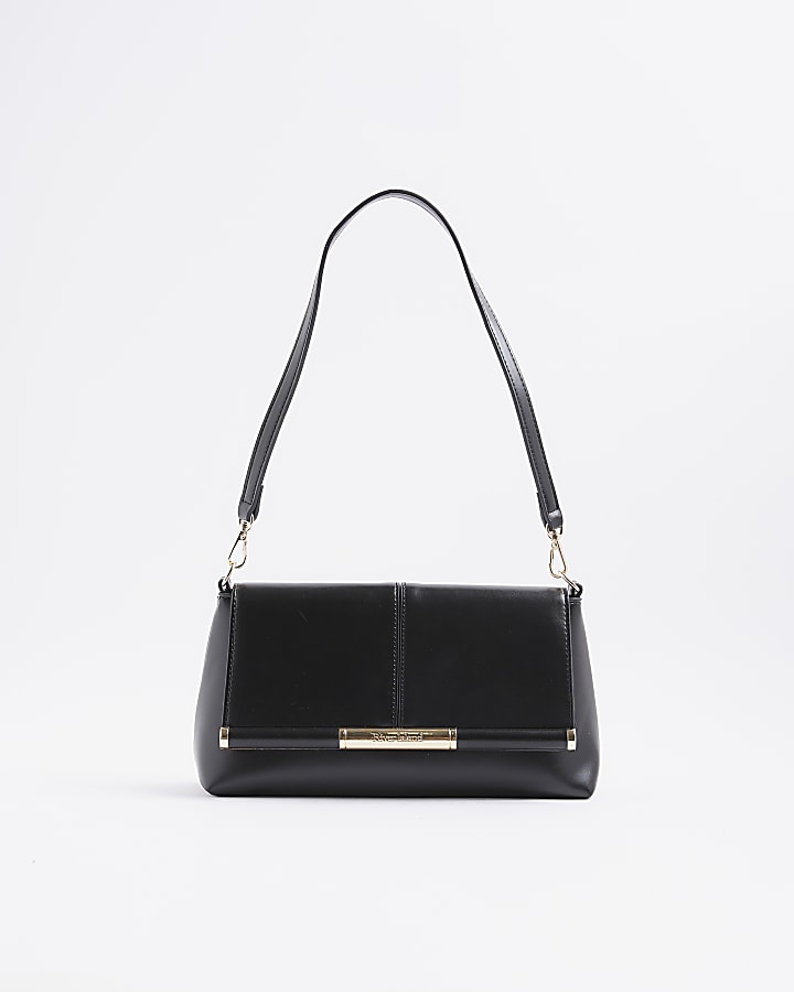 Black Bar Front Clutch Bag