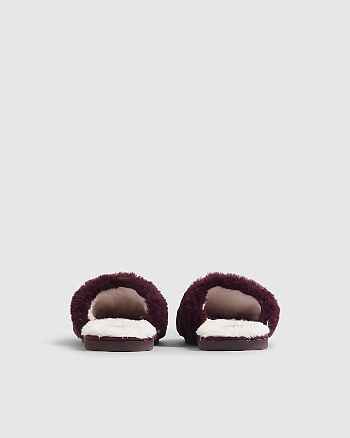 Red Embroidered Mule Cherry Slippers