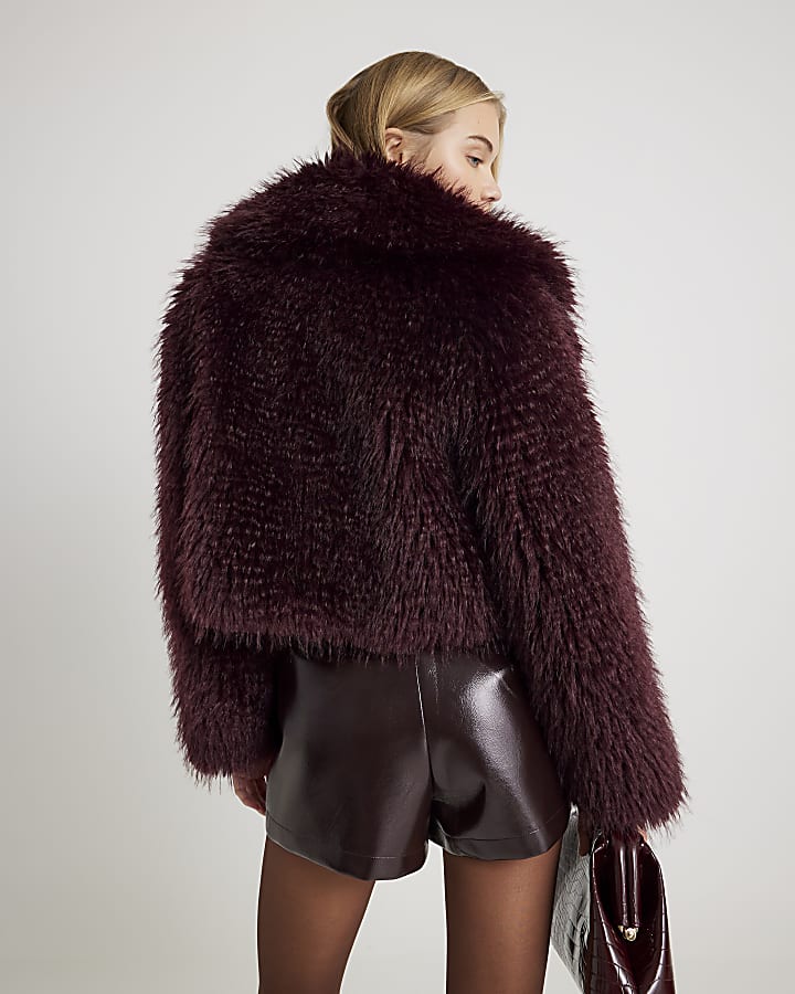 Red Faux Fur Coat