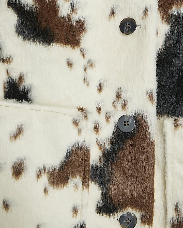 Cream Cow Print Jacket