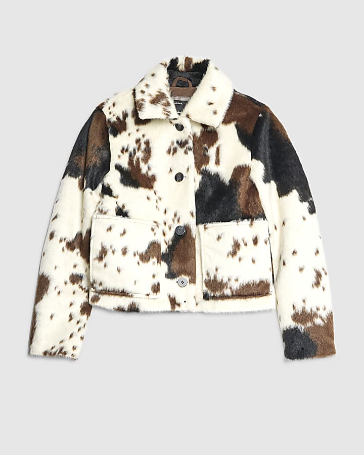 Cream Cow Print Jacket