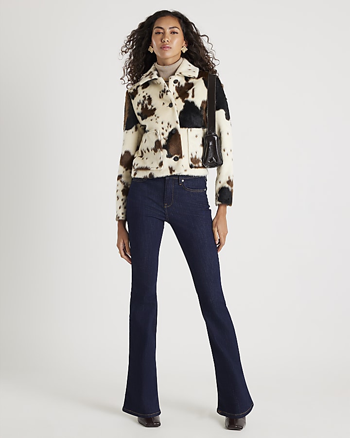 Cream Cow Print Jacket