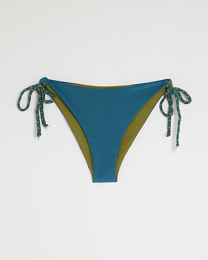 Blue Reversible Bikini Bottoms