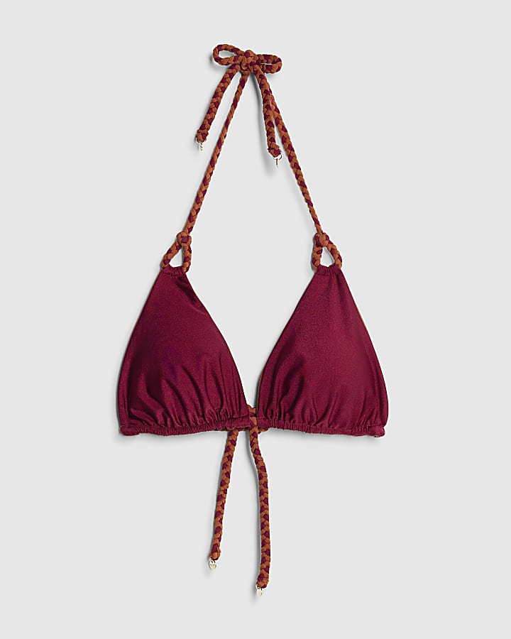 Purple Triangle Reversible Plaited Bikini top