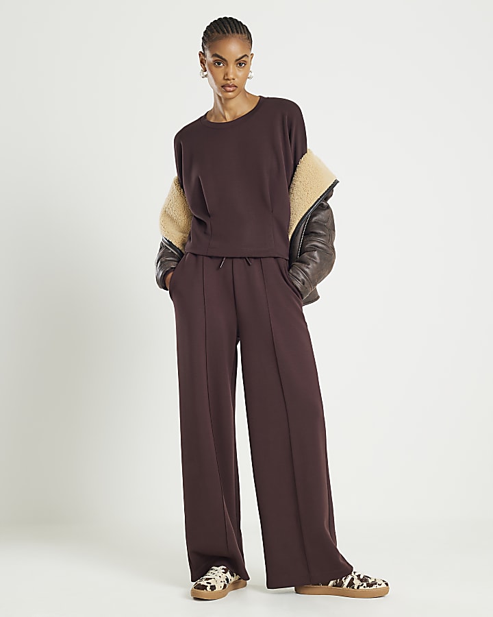 Brown Premium Long Sleeve Batwing Sweatshirt