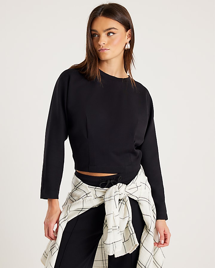 Black Premium Long Sleeve Batwing Sweatshirt