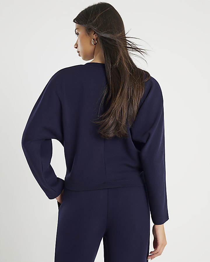 Navy Premium Long Sleeve Batwing Sweatshirt