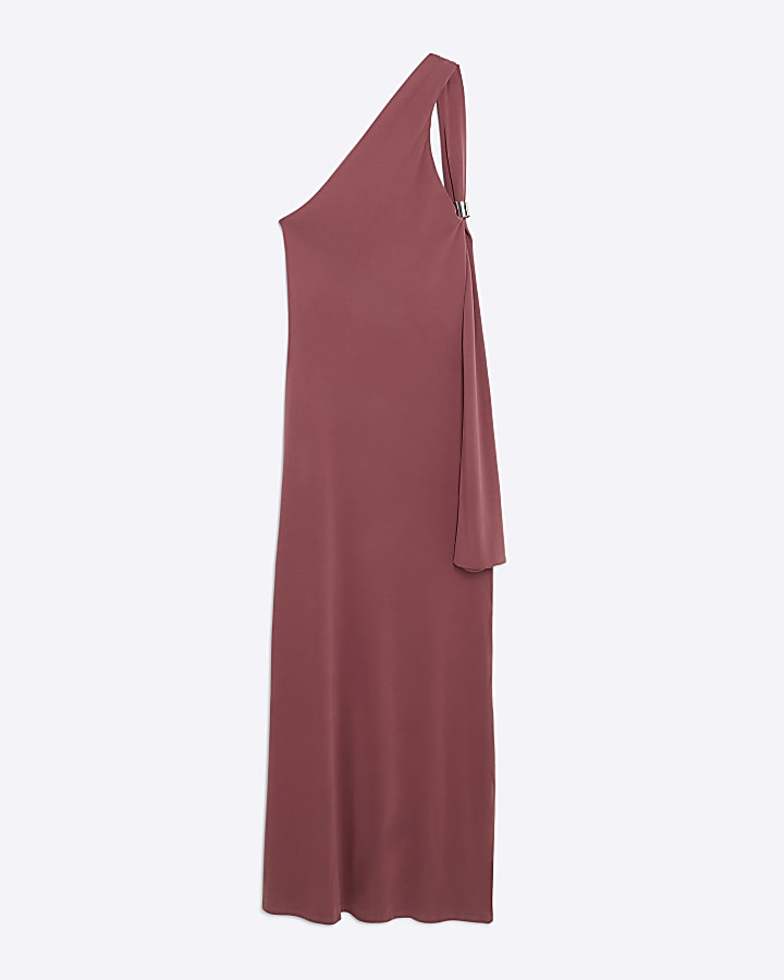 Red Sleeveless Scarf Neck Maxi Dress
