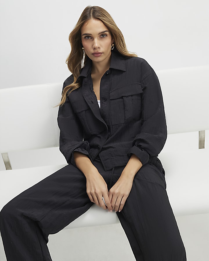 Black Textured Shirt