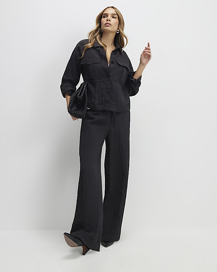 Black Textured Shirt