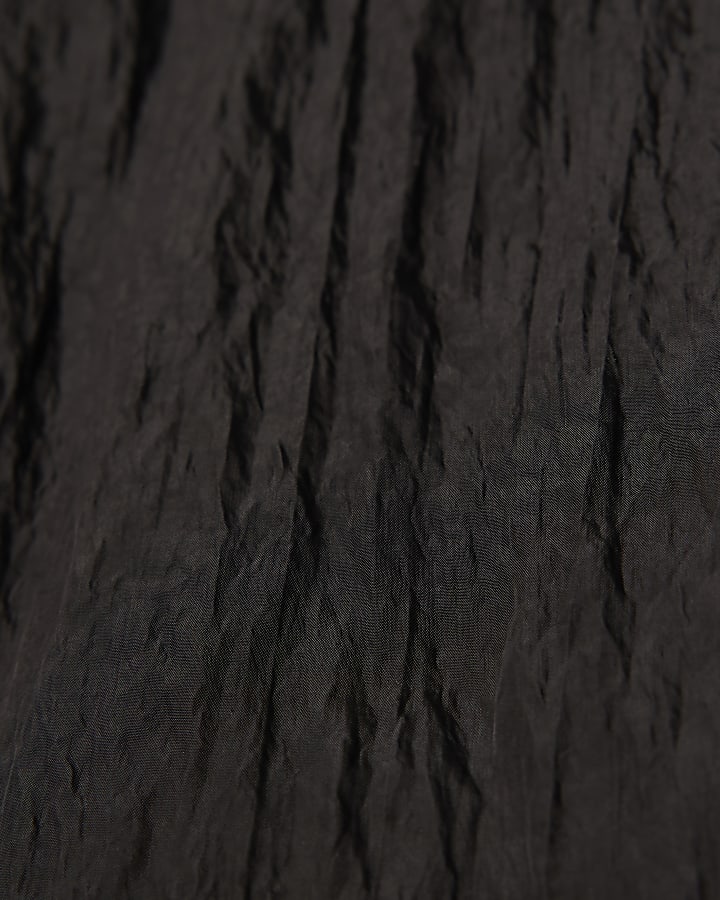 Black Textured Straight Leg Trousers