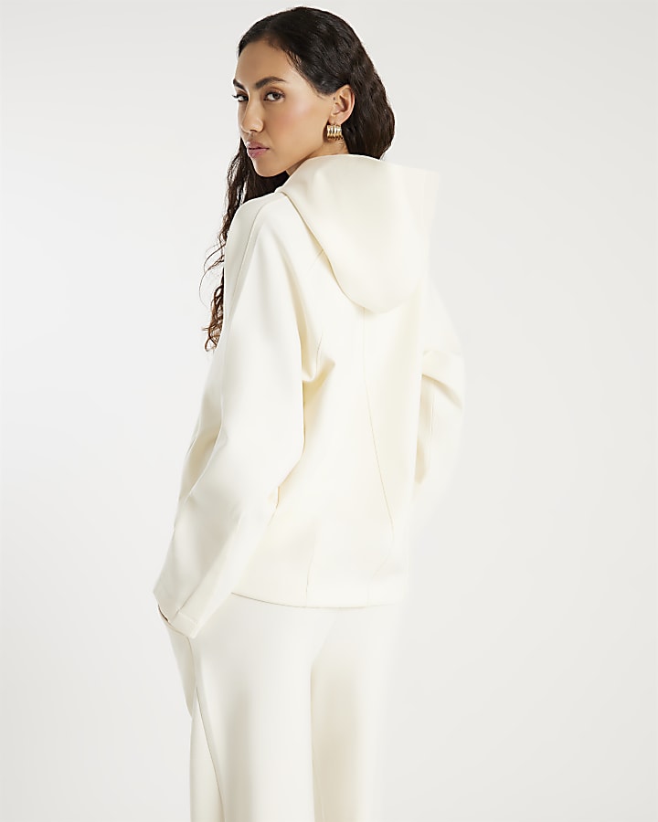 White Premium Long Sleeve Hoodie