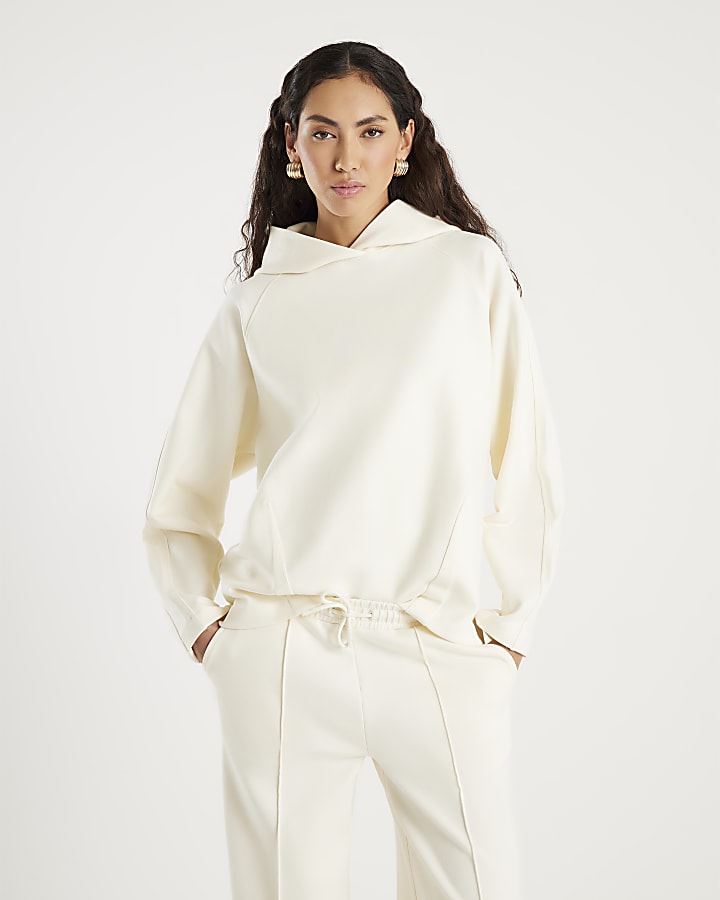 White Premium Long Sleeve Hoodie