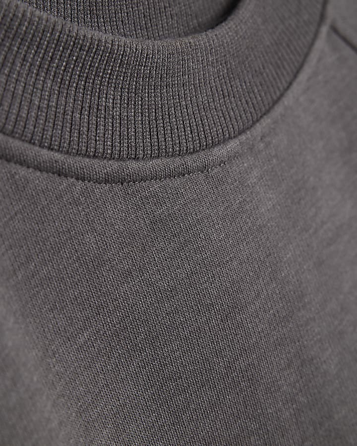 Grey Long Sleeve Zip Back Sweatshirt