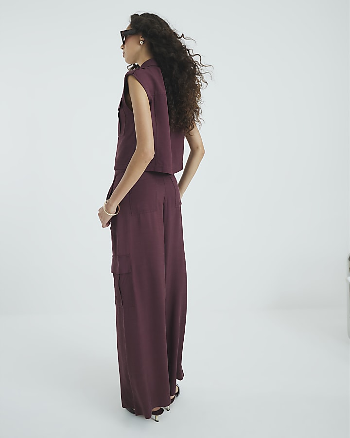 Purple Premium Belted Utility Trousers
