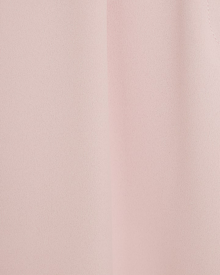 Pink High Waisted Wide Leg Trousers
