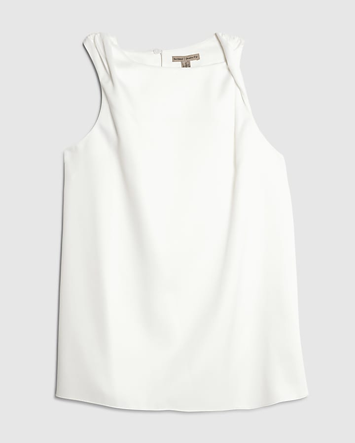Cream Twist Strap Tank Top