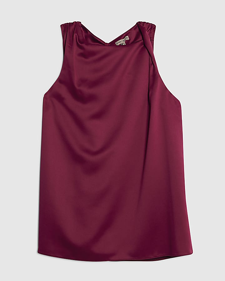 Purple Twist Strap Tank Top