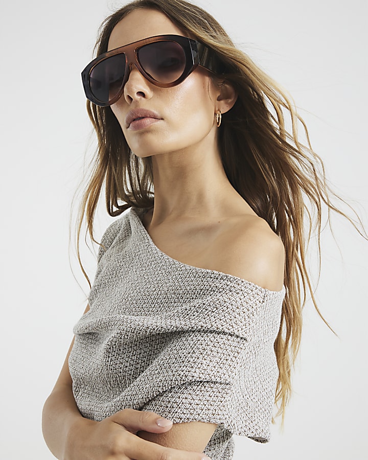 White Off Shoulder Draped Textured Top