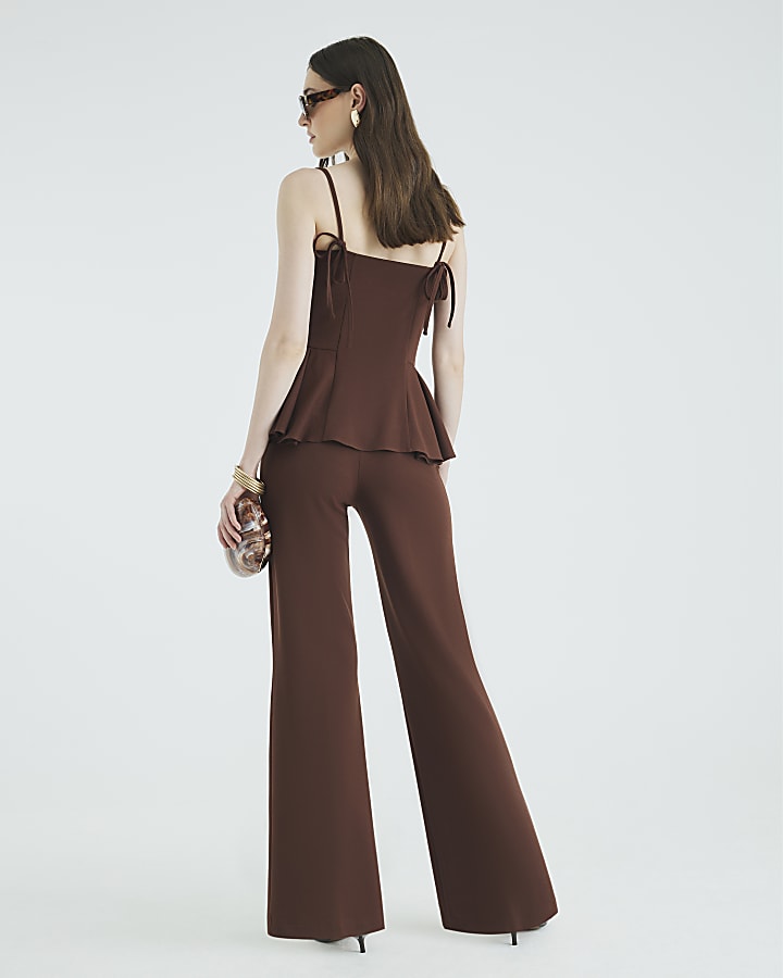 Brown Flared Trousers
