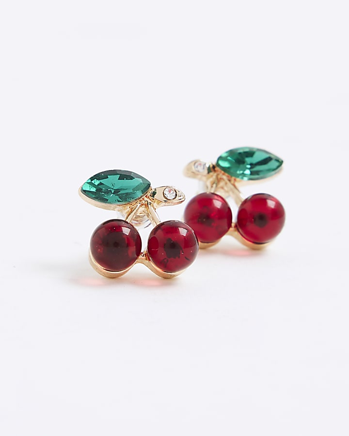 Red Cherry Stud Earrings