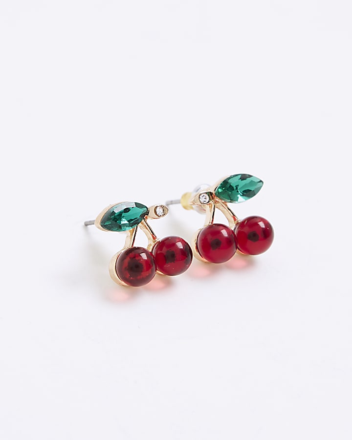 Red Cherry Stud Earrings