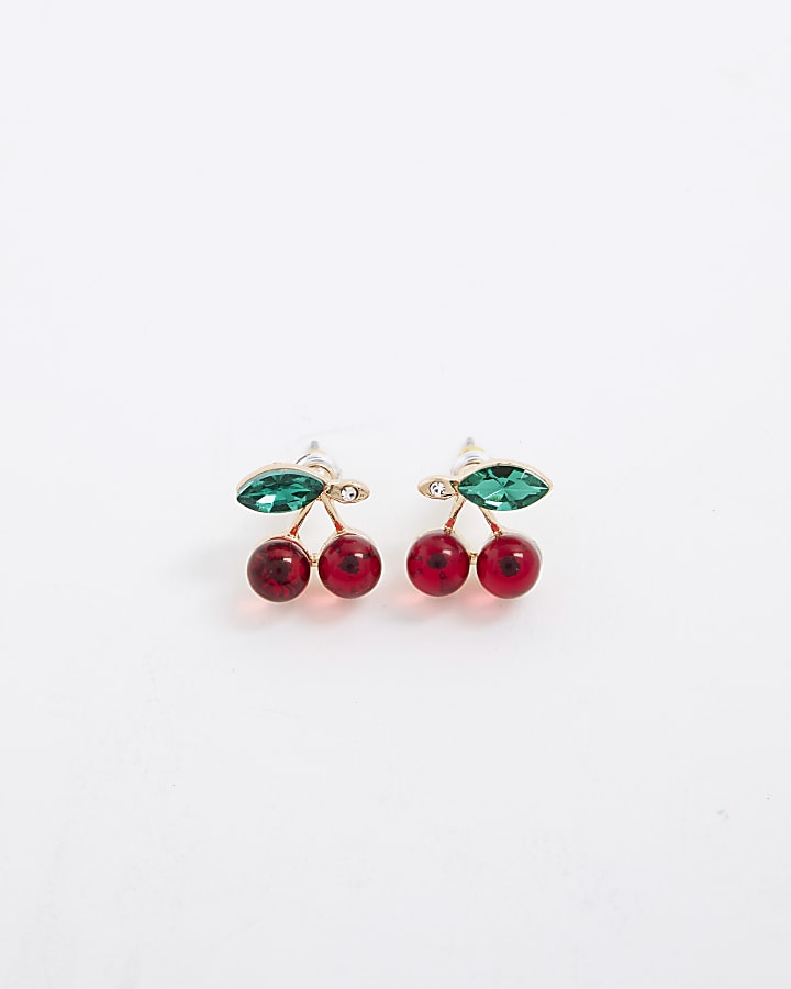 Red Cherry Stud Earrings