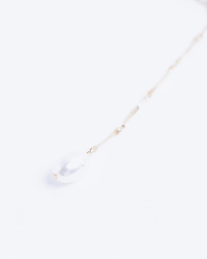 Gold Cherry Lariat Necklace