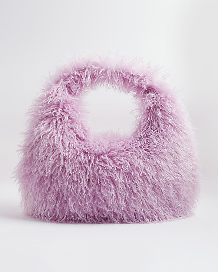 Pink Faux Fur Shoulder Bag