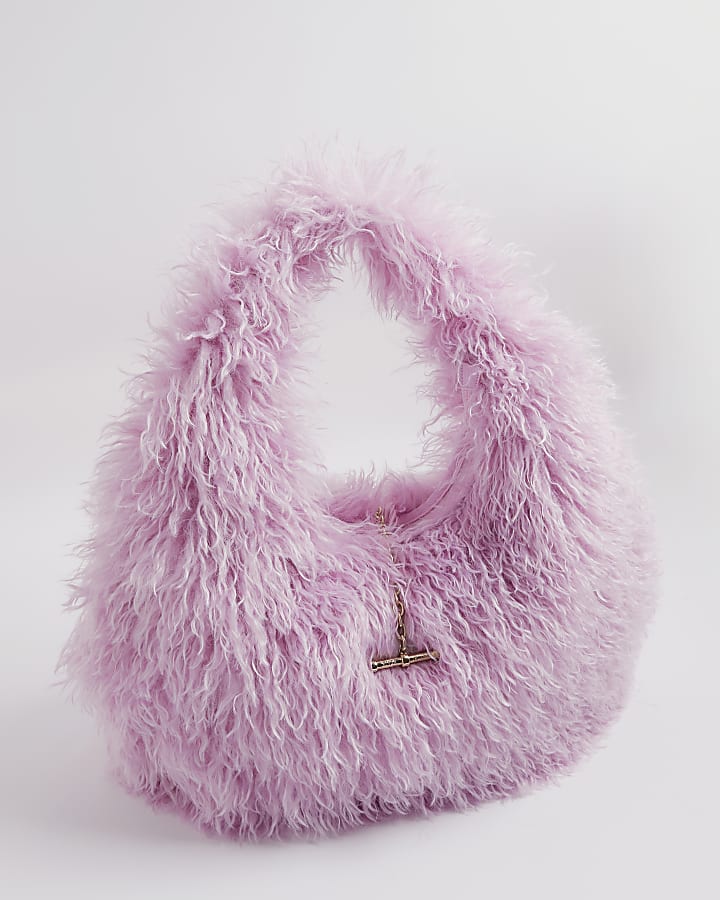 Pink Faux Fur Shoulder Bag