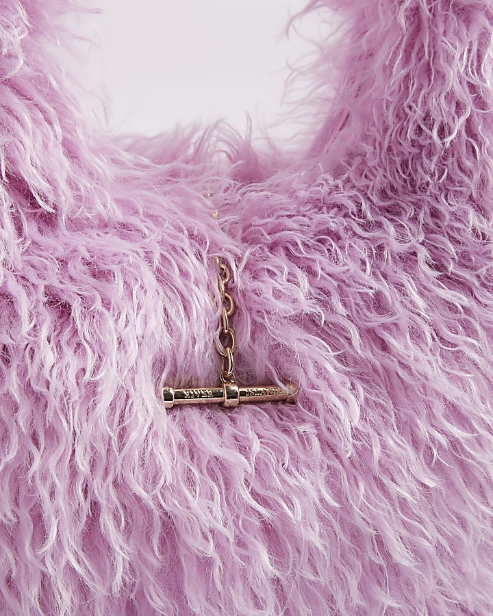 Pink Faux Fur Shoulder Bag