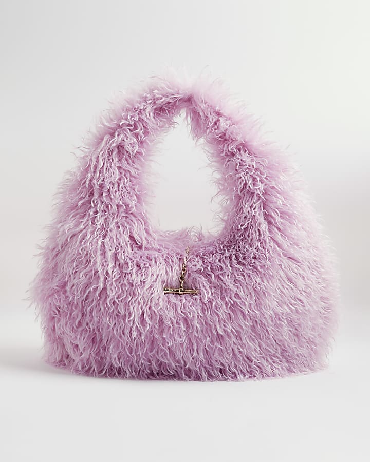 Pink Faux Fur Shoulder Bag