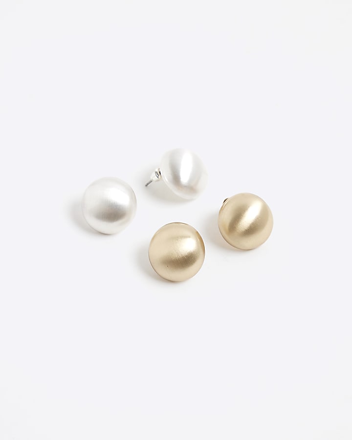 Gold and Silver Stud Multipack Earrings