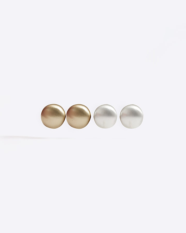 Gold and Silver Stud Multipack Earrings
