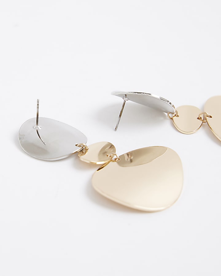 Gold Textured Dome Stud Earrings