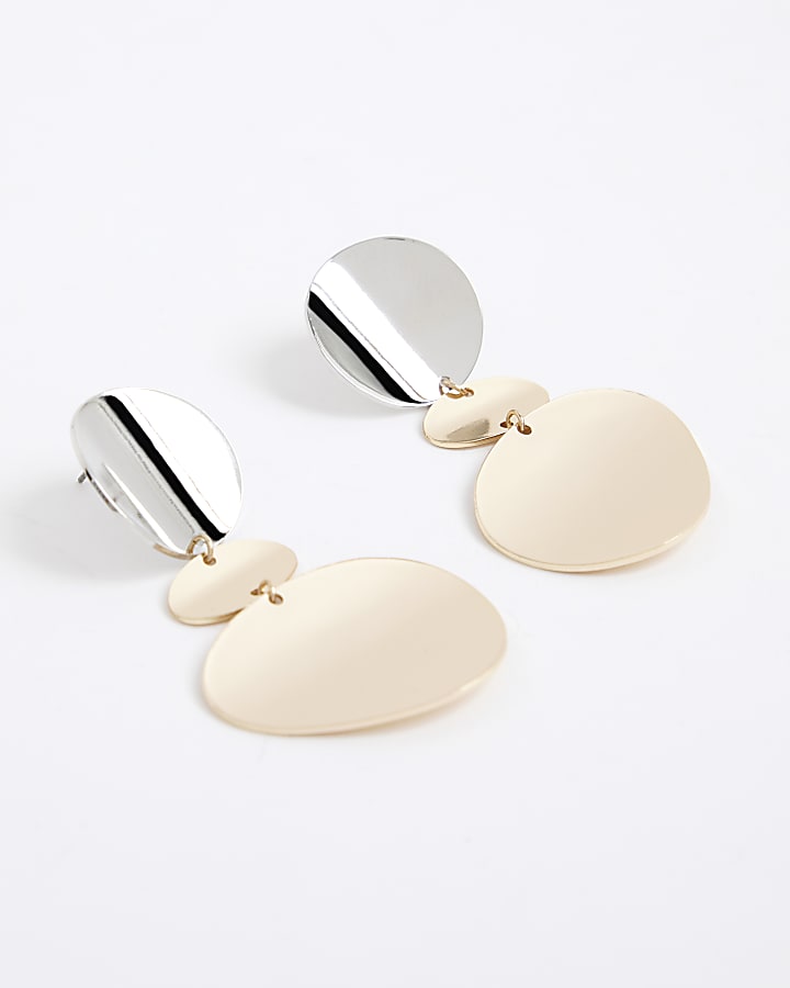 Gold Textured Dome Stud Earrings