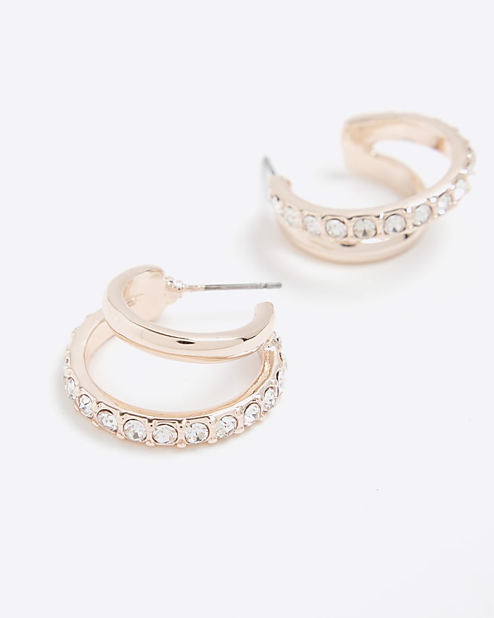 Rose Gold Double Hoop Earrings